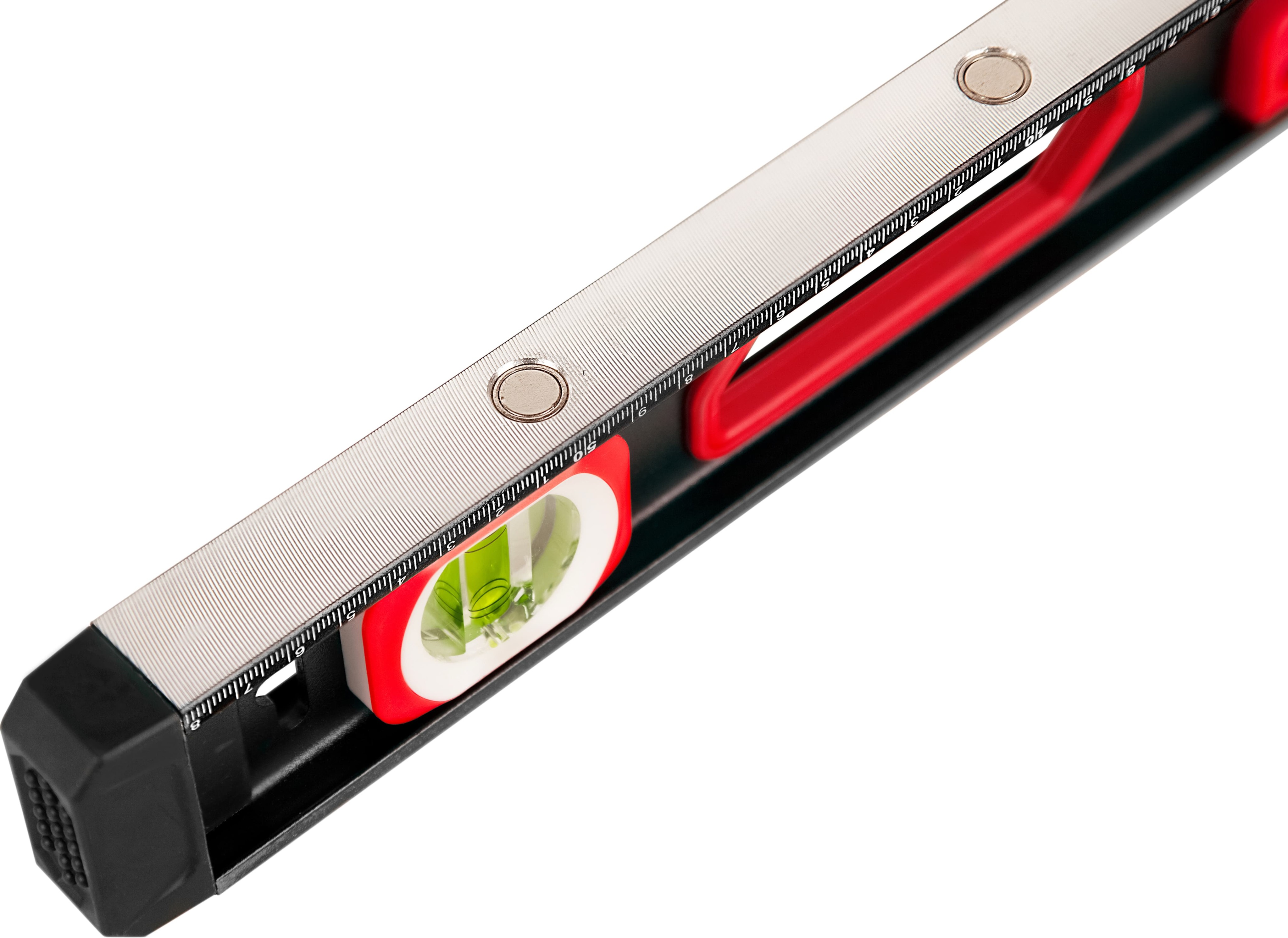 Уровень строительный DENCO 1371411 пузырьковый, магнитный, усиленный 3-х гл. / 60 см.