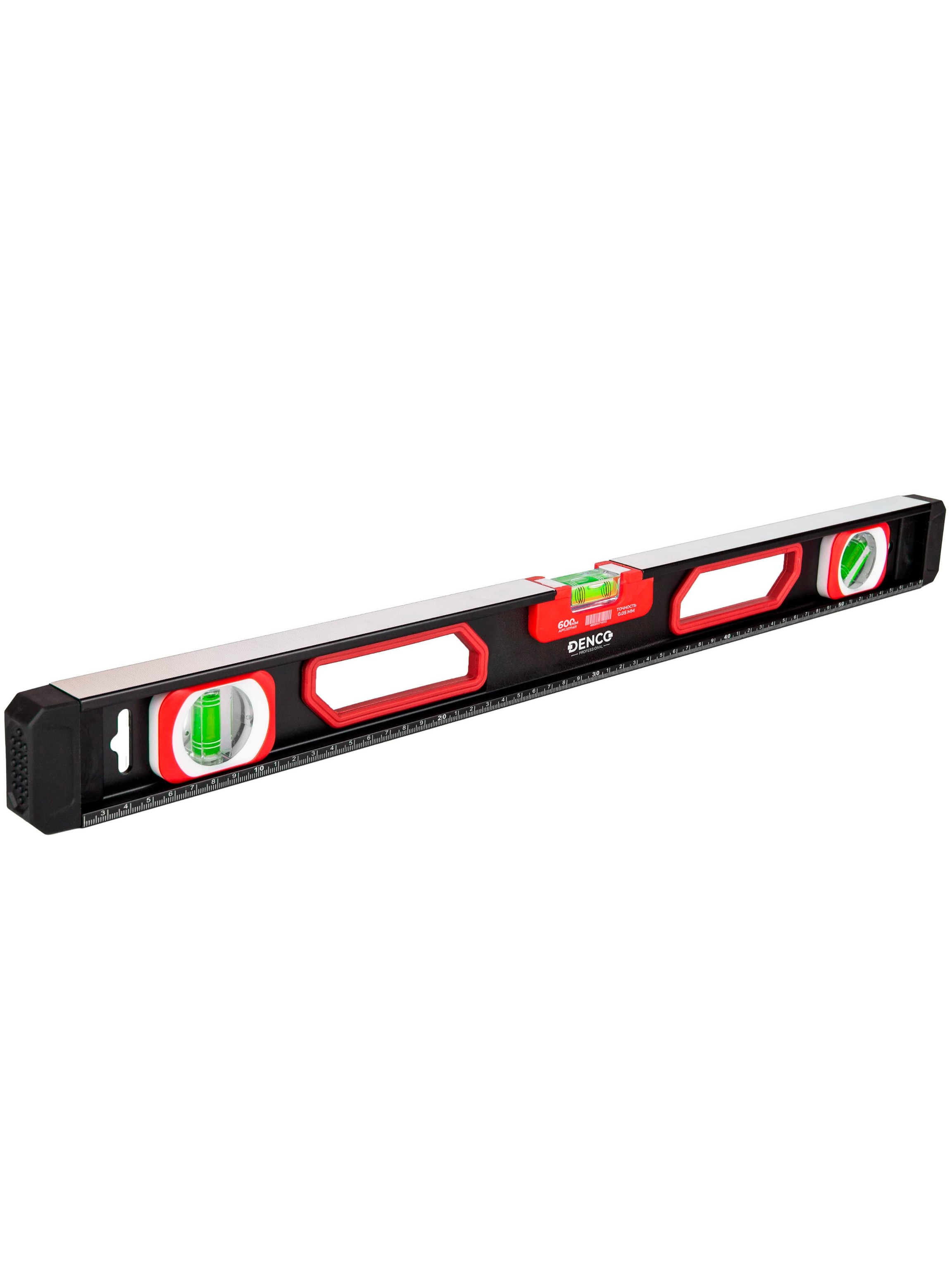 Уровень строительный DENCO 1371411 пузырьковый, магнитный, усиленный 3-х гл. / 60 см.
