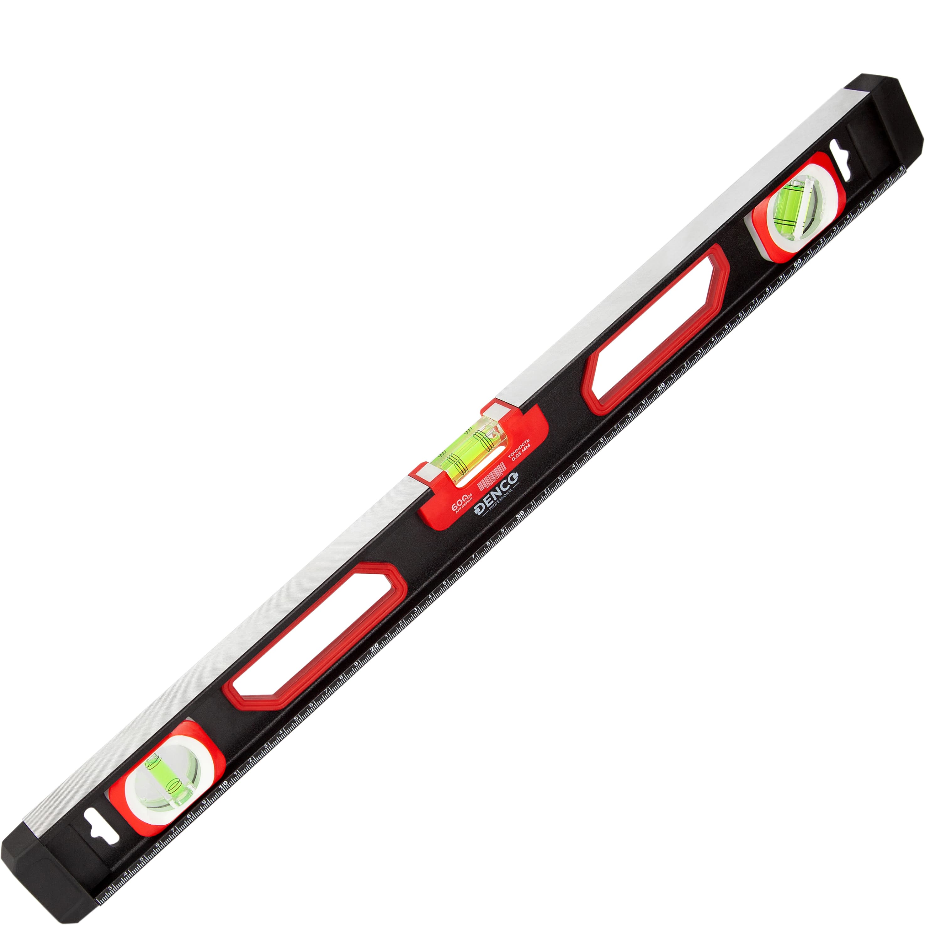 Уровень строительный DENCO 1371411 пузырьковый, магнитный, усиленный 3-х гл. / 60 см.