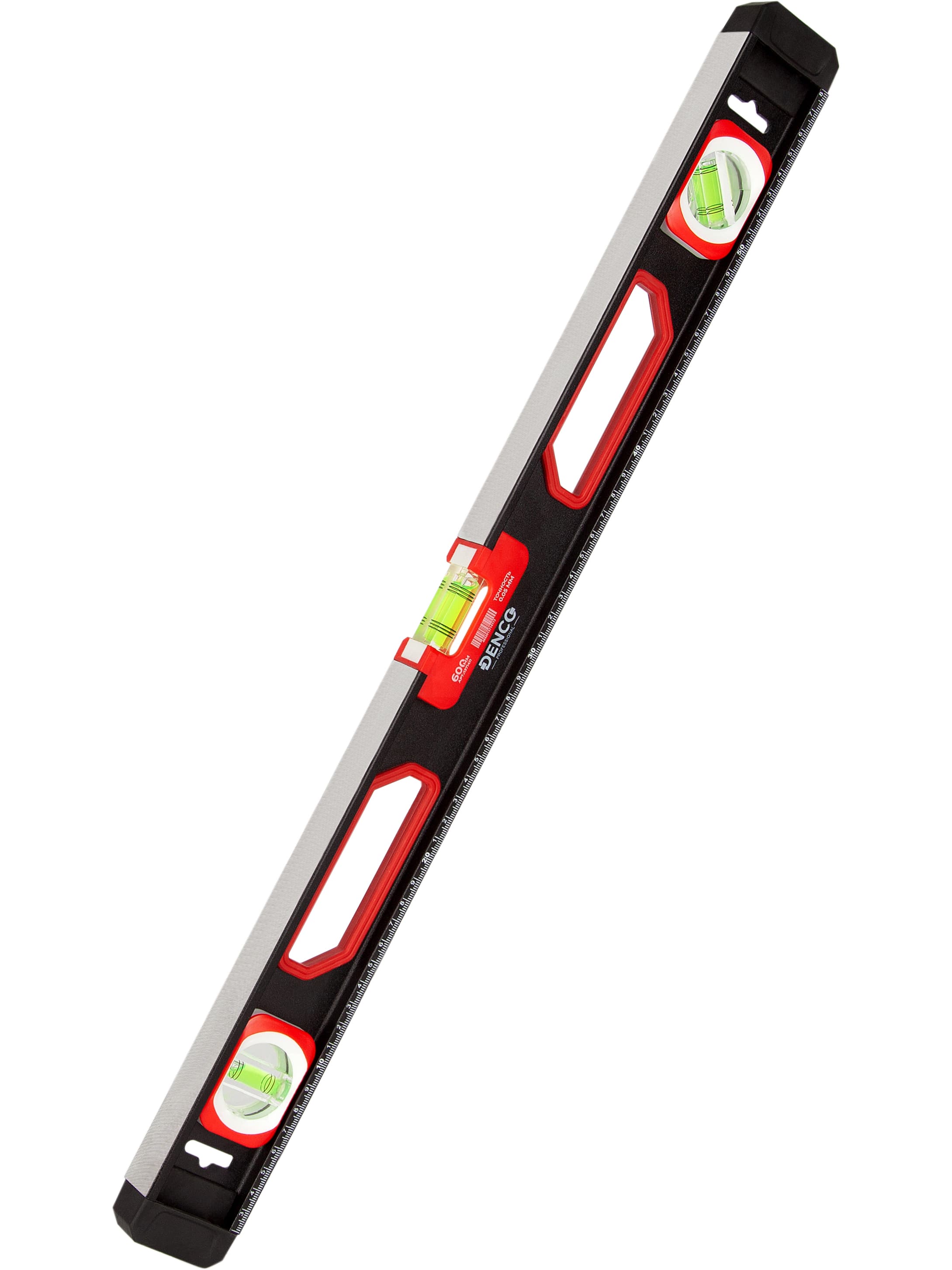 Уровень строительный DENCO 1371411 пузырьковый, магнитный, усиленный 3-х гл. / 60 см.