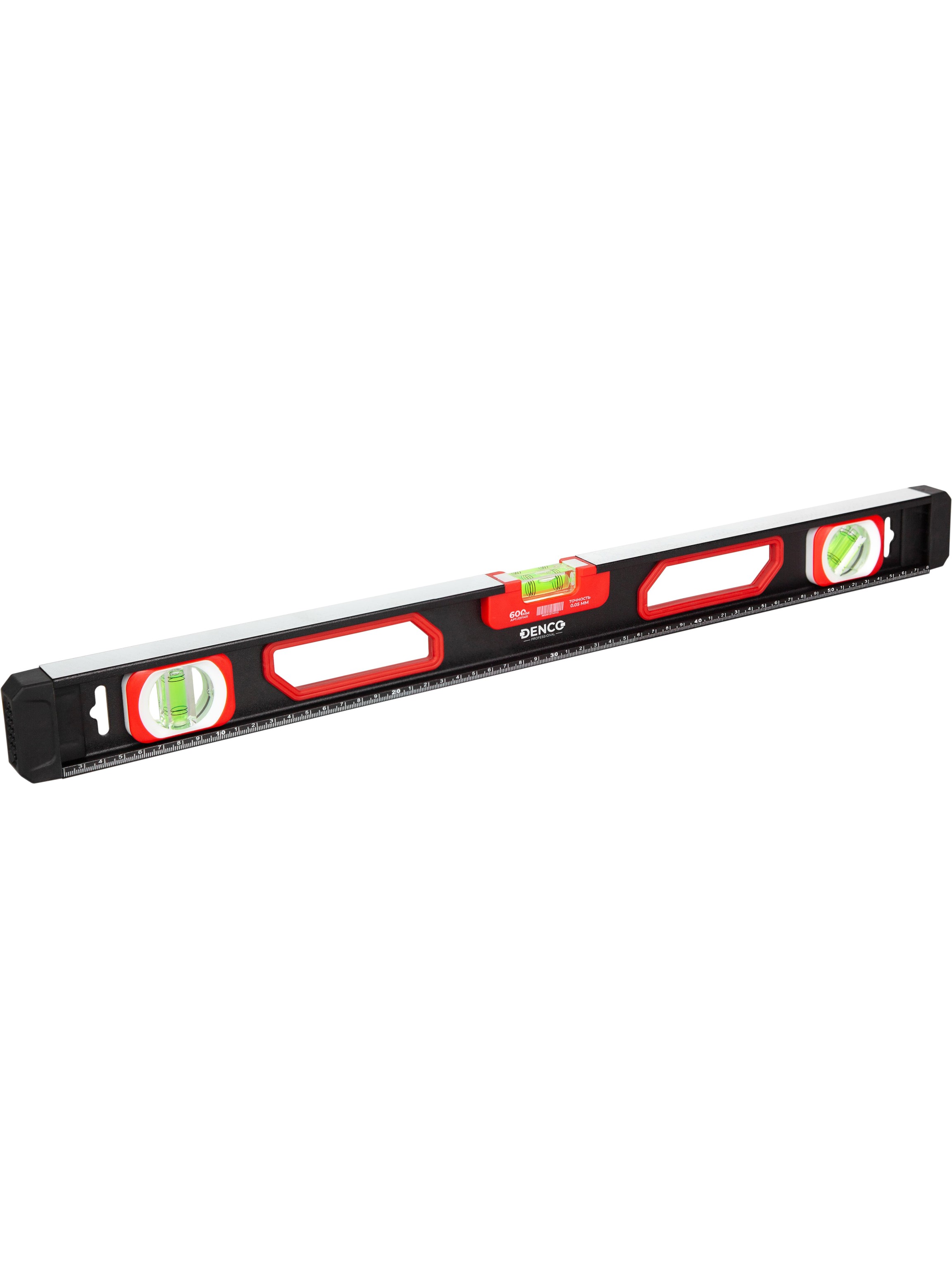 Уровень строительный DENCO 1371411 пузырьковый, магнитный, усиленный 3-х гл. / 60 см.