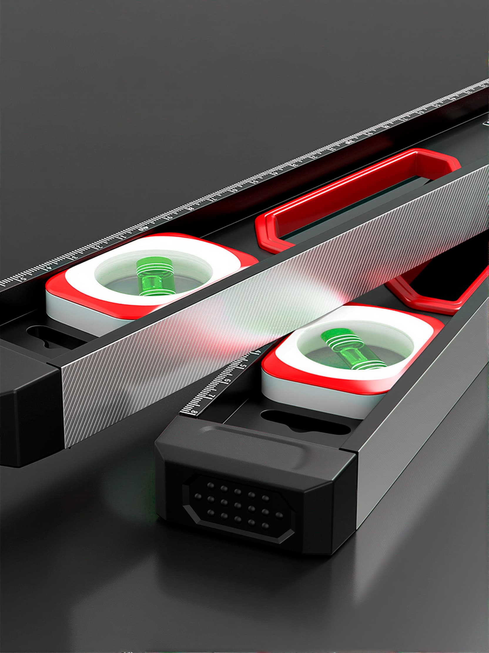 Уровень строительный DENCO 1371411 пузырьковый, магнитный, усиленный 3-х гл. / 60 см.