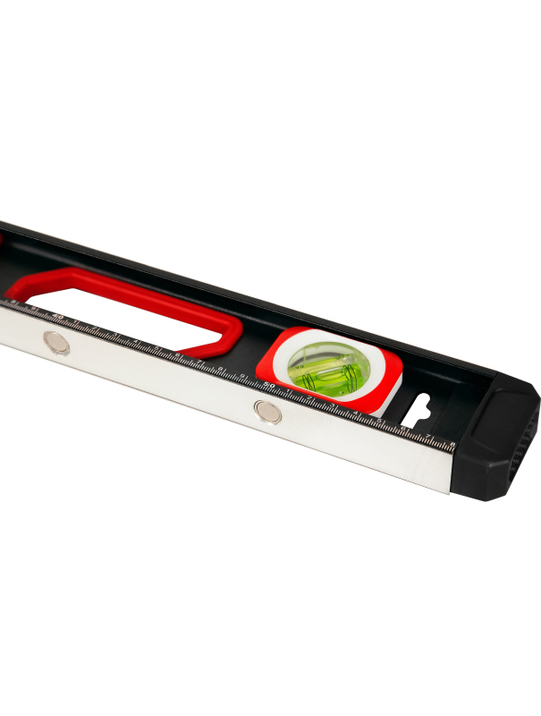 Уровень строительный DENCO 1371411 пузырьковый, магнитный, усиленный 3-х гл. / 60 см.