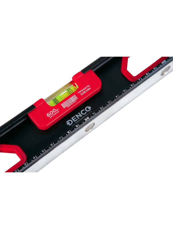 Уровень строительный DENCO 1371411 пузырьковый, магнитный, усиленный 3-х гл. / 60 см.