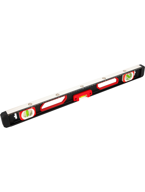 Уровень строительный DENCO 1371411 пузырьковый, магнитный, усиленный 3-х гл. / 60 см.