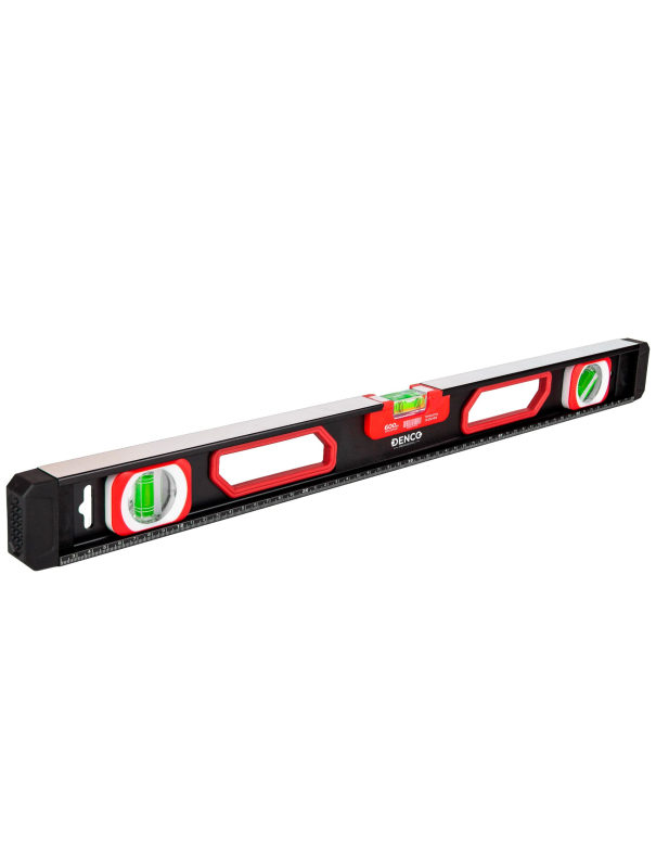 Уровень строительный DENCO 1371411 пузырьковый, магнитный, усиленный 3-х гл. / 60 см.