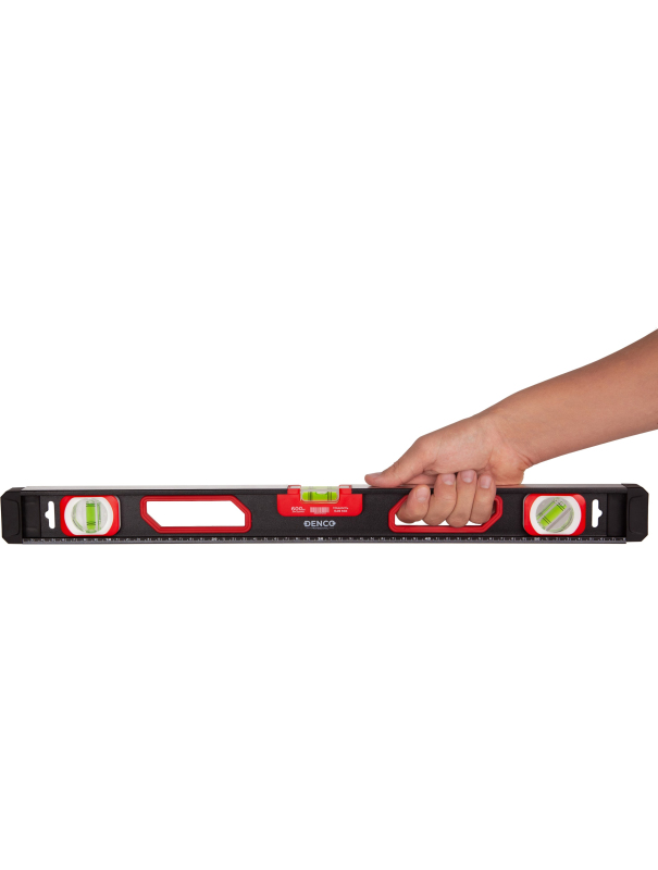 Уровень строительный DENCO 1371411 пузырьковый, магнитный, усиленный 3-х гл. / 60 см.