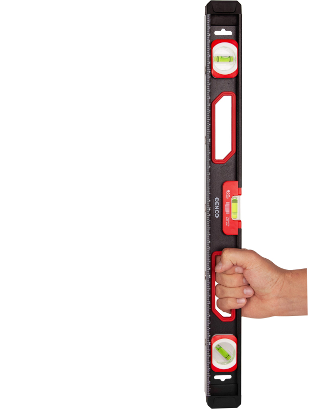 Уровень строительный DENCO 1371411 пузырьковый, магнитный, усиленный 3-х гл. / 60 см.