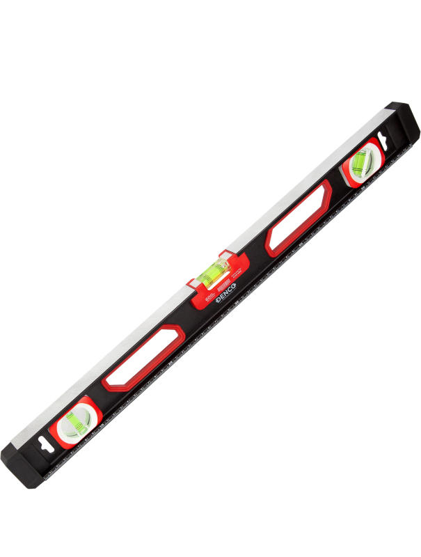 Уровень строительный DENCO 1371411 пузырьковый, магнитный, усиленный 3-х гл. / 60 см.