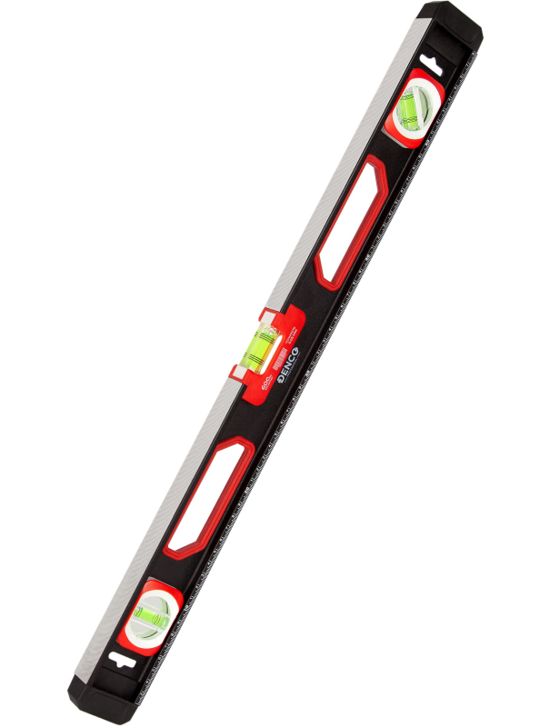 Уровень строительный DENCO 1371411 пузырьковый, магнитный, усиленный 3-х гл. / 60 см.