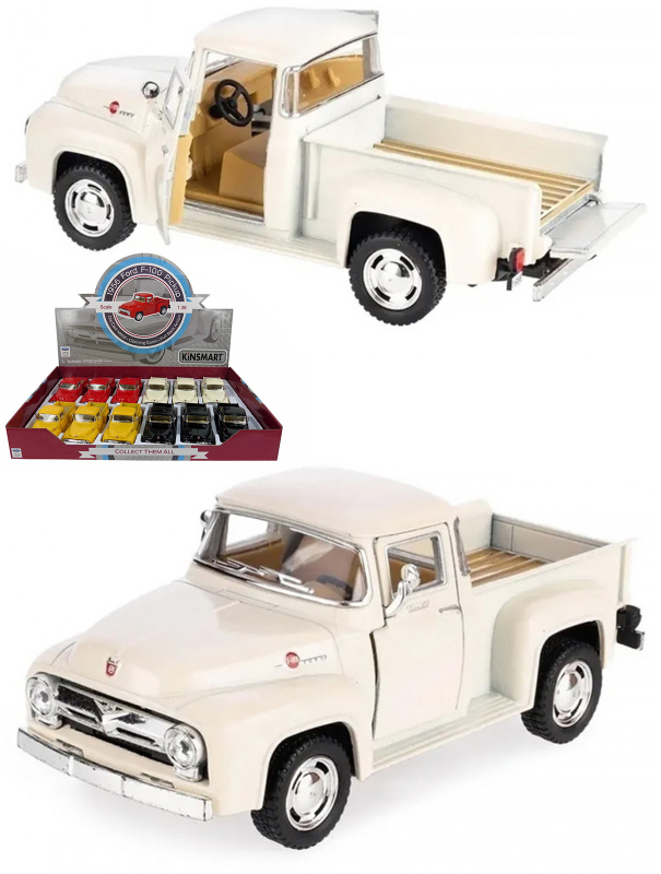 Машинка металлическая Kinsmart 1:38 «1956 Ford F-100 Pickup» KT5385D инерционная / Бежевый