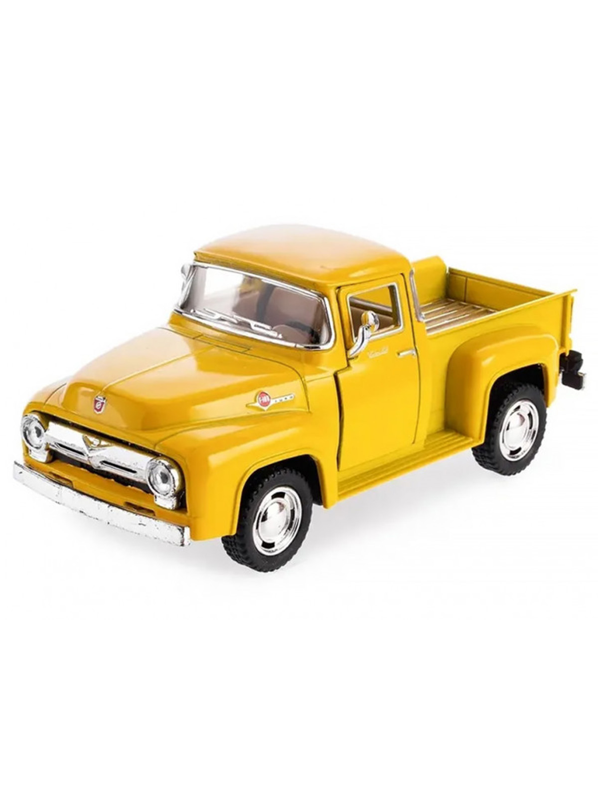 Машинка металлическая Kinsmart 1:38 «1956 Ford F-100 Pickup» KT5385D инерционная / Желтый