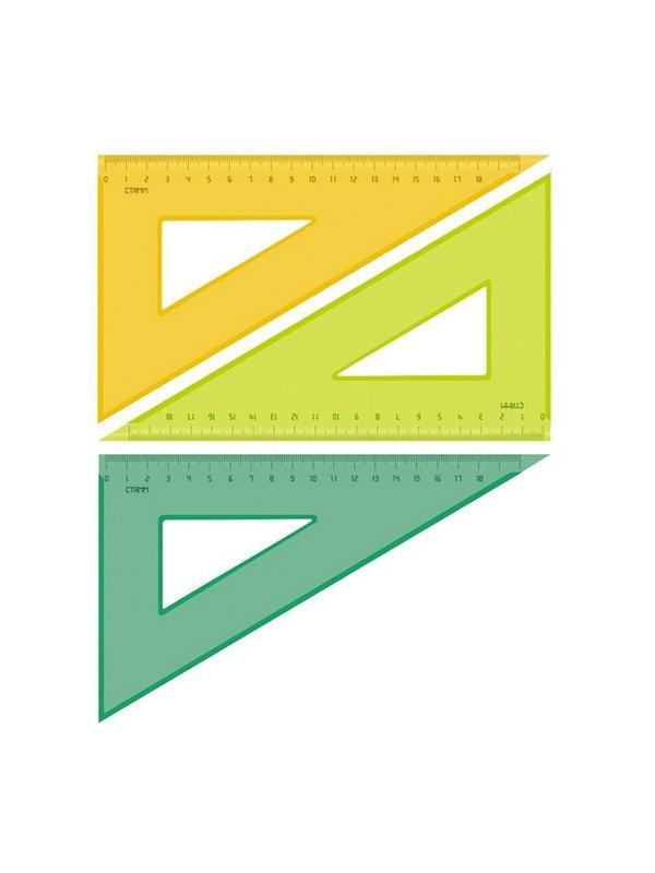 Треугольник 18 см угол 30 градусов Neon Cristal цвет ассорти ТК-47