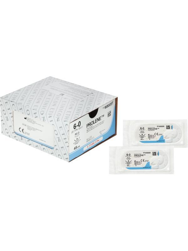 Шовный материал ПРОЛЕН 6/0, 45 см, реж. 16 мм, 3/8 W8005Т 24 шт./уп.