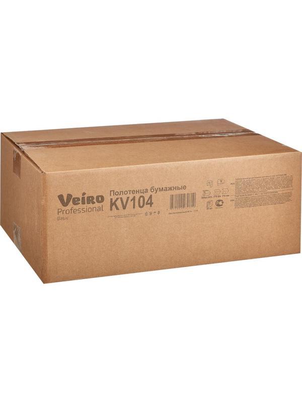 Полотенца бумажные д/дисп Veiro Prof Basic 1сл 250лx20пач/кор V-слож KV104