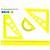 Набор большой: линейка 30см, угольники 21см и 16см, трансп-р 10см,цветасс.