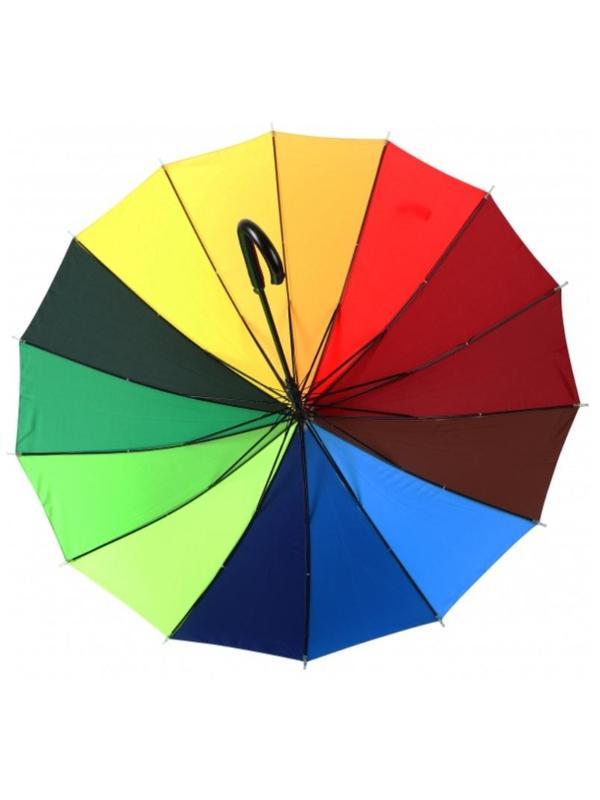 Зонт Радуга трость кожаной ручкой Эврика,98768