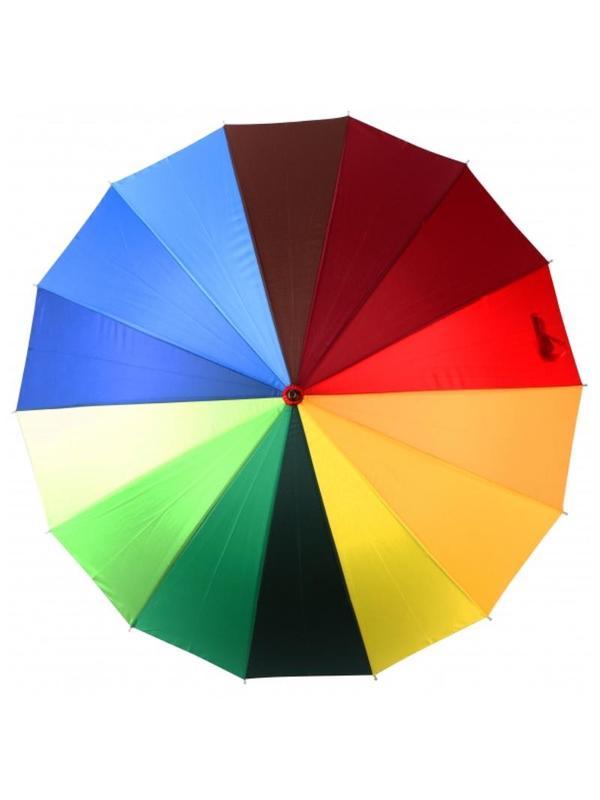 Зонт Радуга трость кожаной ручкой Эврика,98768