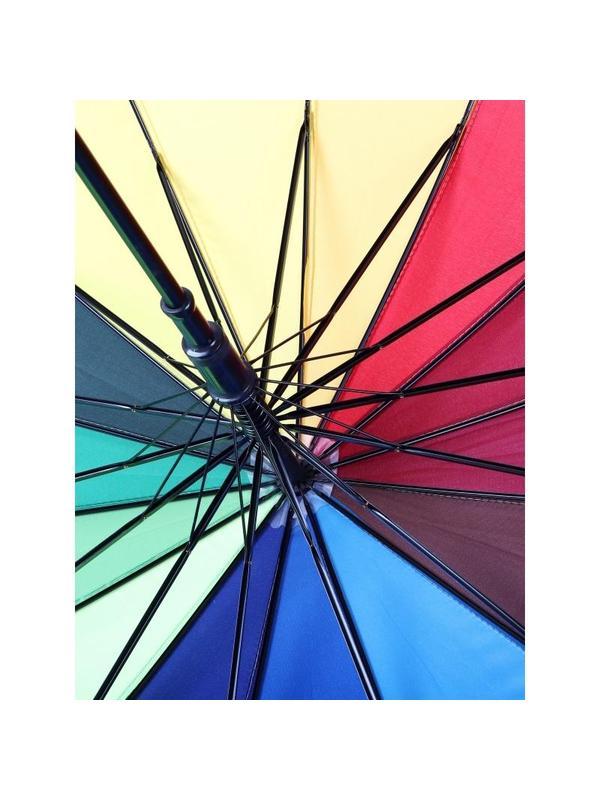 Зонт Радуга трость кожаной ручкой Эврика,98768