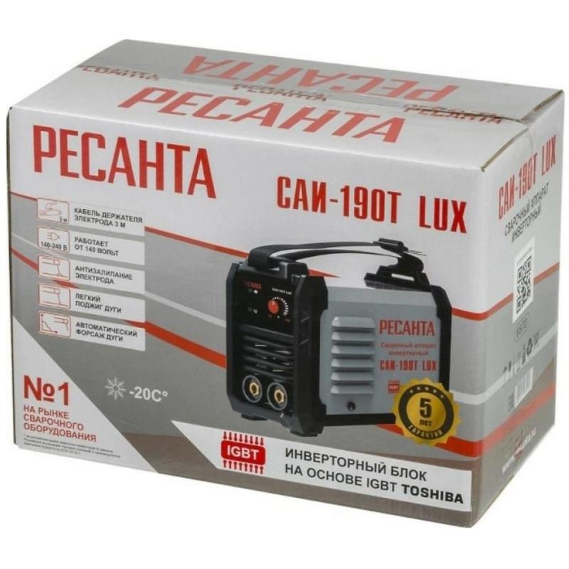 Сварочный аппарат инвертор ММА РЕСАНТА САИ-190Т LUX (65/70)