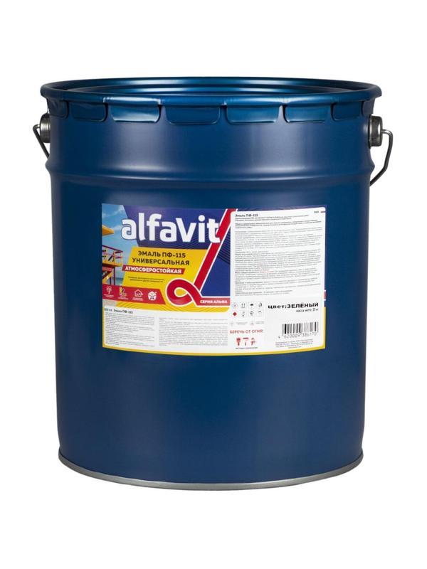 Эмаль ПФ-115 универсальная , Альфа, 20 кг, зеленая