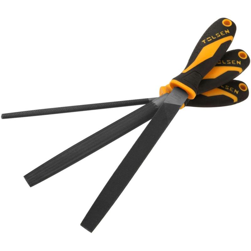 Набор напильников GRIPro, 200 мм, 3 предмета TOLSEN