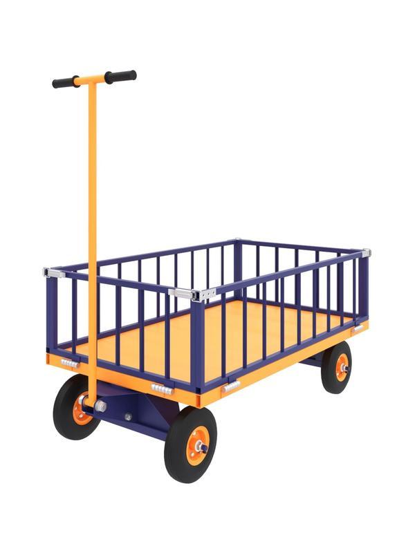 Тележка плат усил с поворот осью ТПОБ 5 Т колеса пневмо D250мм RUSKLAD