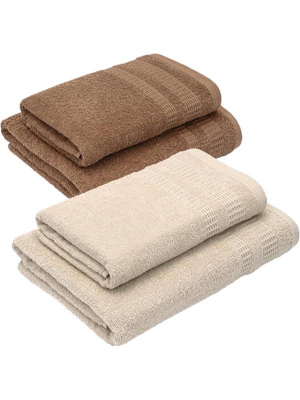 Набор полотенец УЗБ Памир м7701_45 50x80х2 + 70x130х2 крем, беж