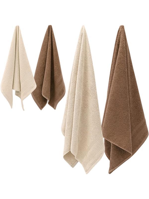 Набор полотенец УЗБ Памир м7701_45 50x80х2 + 70x130х2 крем, беж