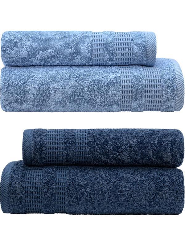 Набор полотенец УЗБ Памир м7701_110 50x80х2 + 70x130х2 син