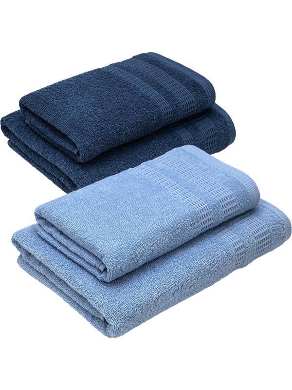 Набор полотенец УЗБ Памир м7701_110 50x80х2 + 70x130х2 син