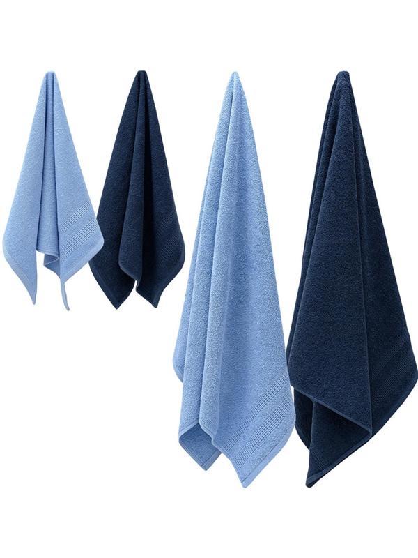 Набор полотенец УЗБ Памир м7701_110 50x80х2 + 70x130х2 син