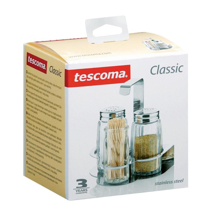 Набор для специй 3пр солонка, перечница и зуб. CLASSIC