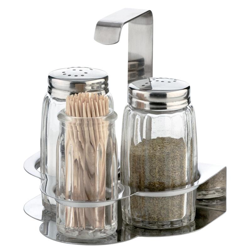 Набор для специй 3пр солонка, перечница и зуб. CLASSIC