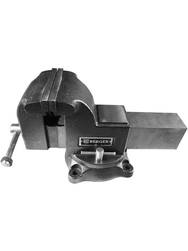 Тиски чугунные поворотные с трубн.зажимом и наковальн. 100 мм BERGER BG1336