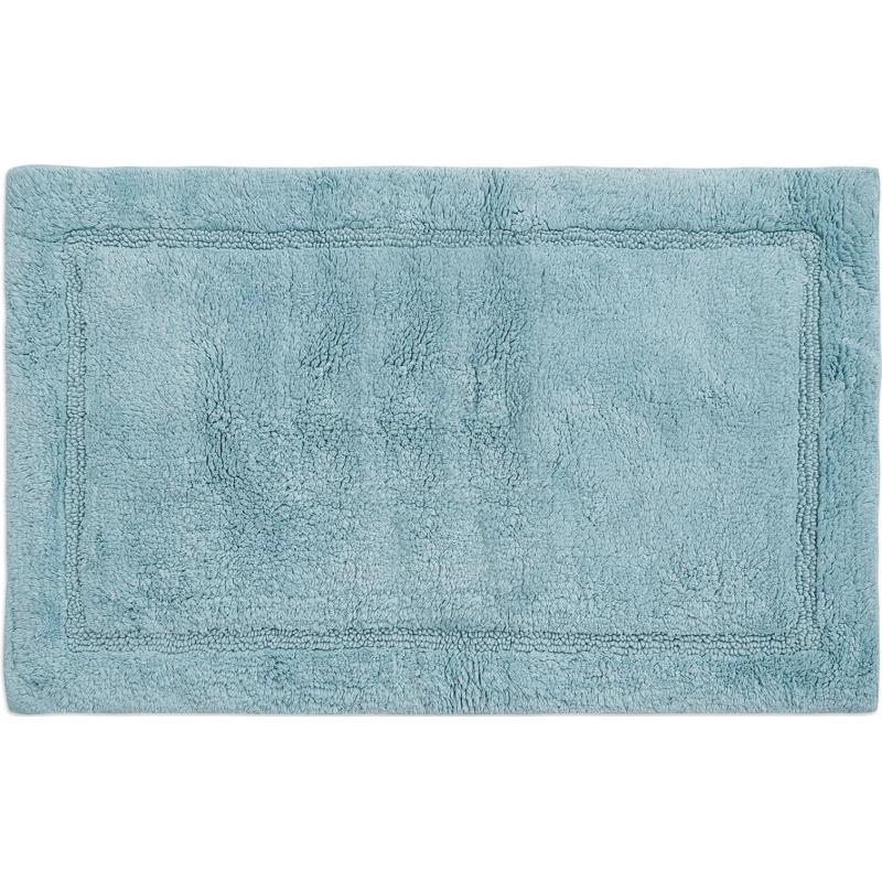 Коврик для ванной из хлопка ворсовый голубого цвета Essential, 50х80 см