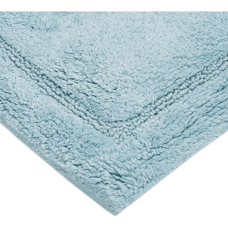 Коврик для ванной из хлопка ворсовый голубого цвета Essential, 50х80 см