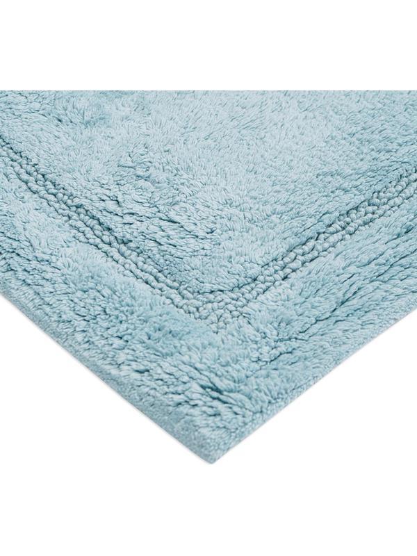 Коврик для ванной из хлопка ворсовый голубого цвета Essential, 50х80 см