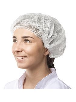 Шапочка Шарлотта н/с неткан.Шар-10/1р-Б Белая 10% 100 шт/уп