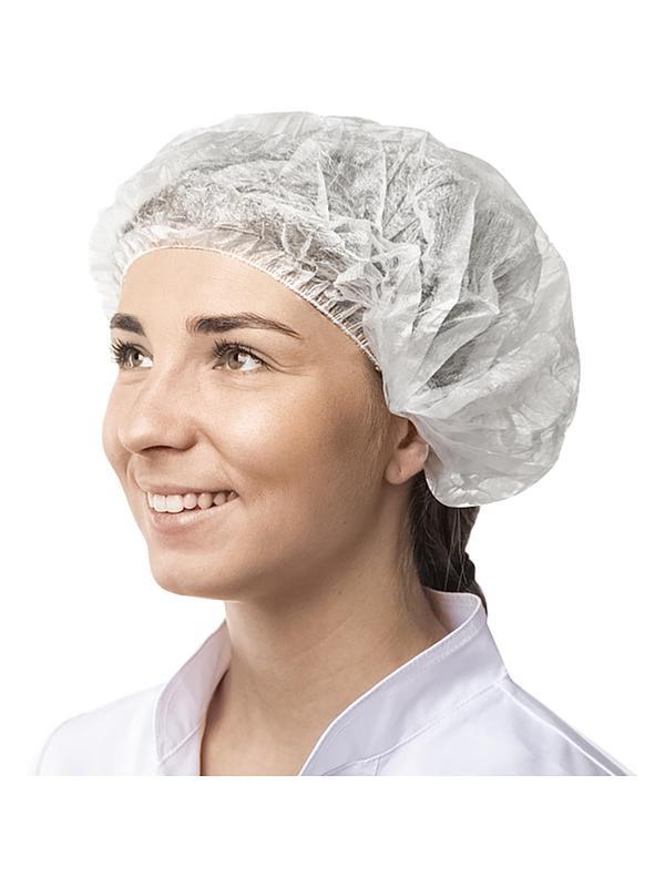 Шапочка Шарлотта н/с неткан.Шар-10/1р-Б Белая 10% 100 шт/уп