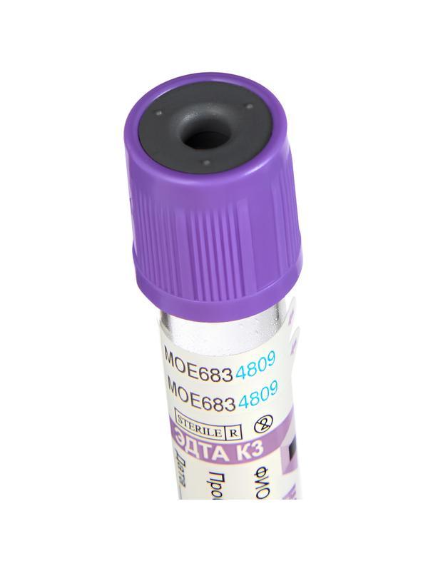 Вакуумные пробирки с ЭДТА-К3 3 мл, 13х75 мм, KOMETALINE 100шт/уп