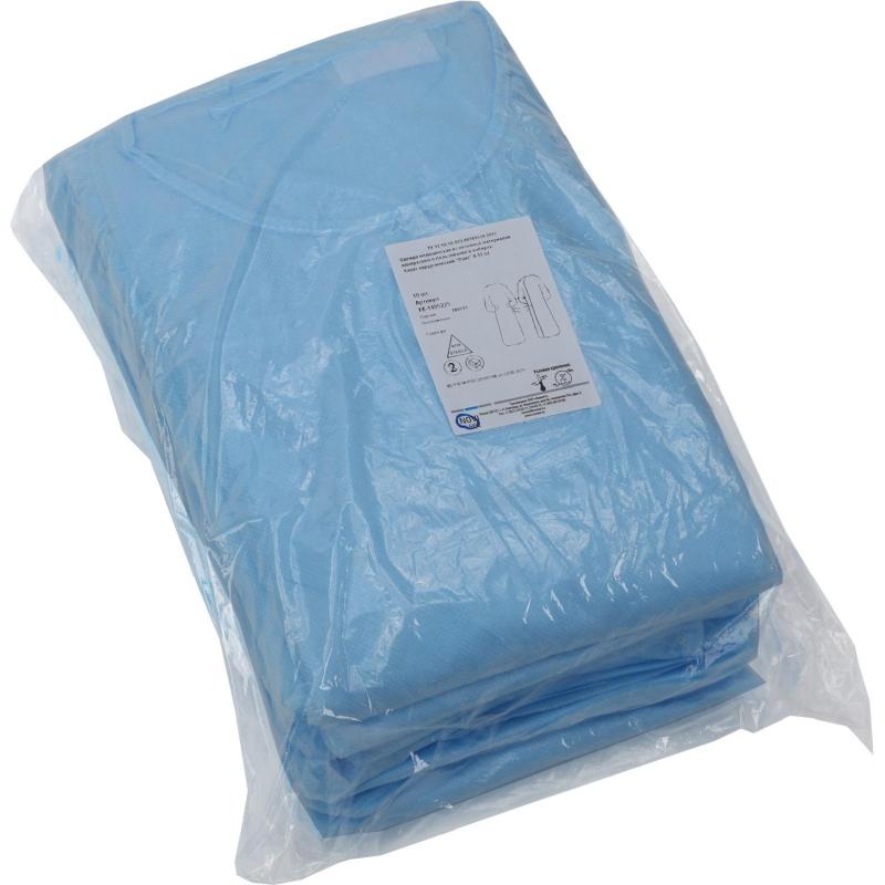 Халат н/с хирургический  Лайт тип-2 р.52-54, пл.42, 5 шт/упак