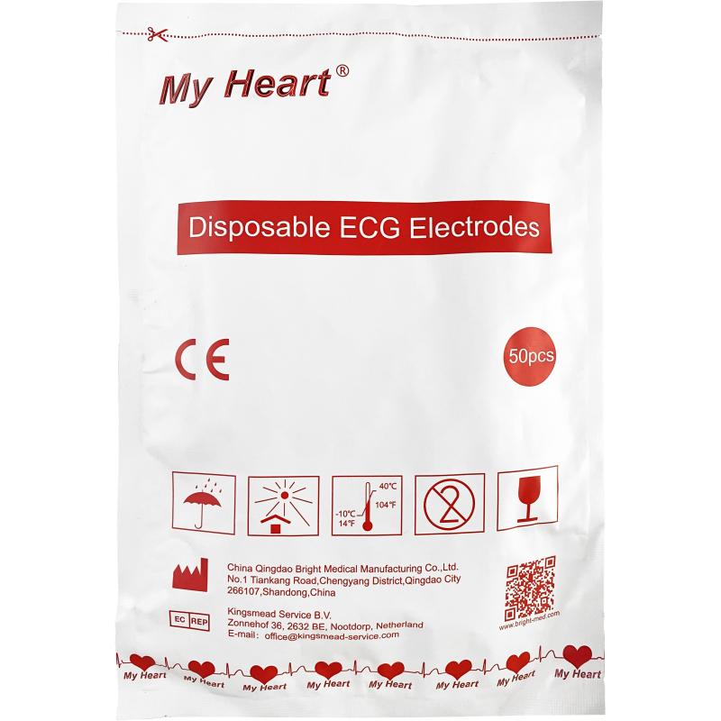 Электрод ЭКГ однораз My Heart, тверд на вспен осн,42х46мм (50 шт/упак)Китай