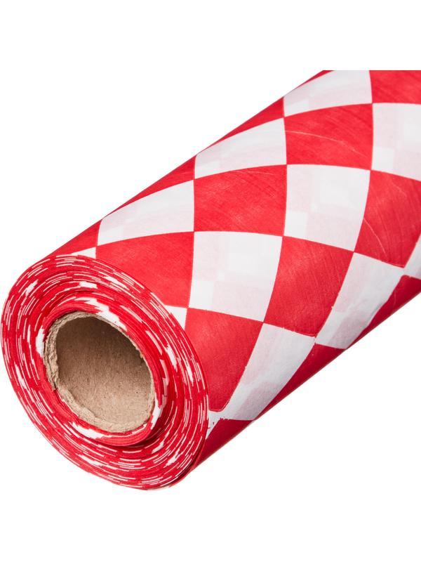 Скатерть одноразовая Luscan, 120х200см 6шт/рулон, красный ромб