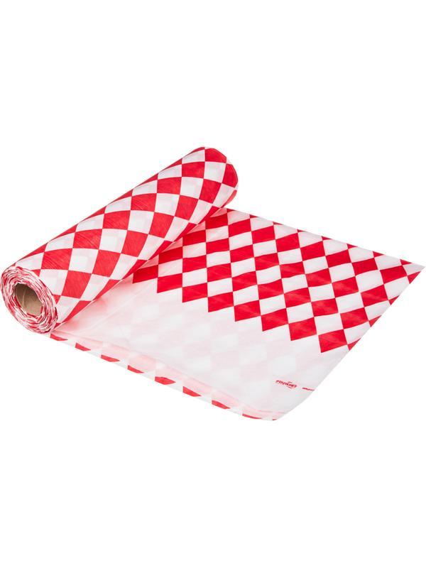 Скатерть одноразовая Luscan, 120х200см 6шт/рулон, красный ромб