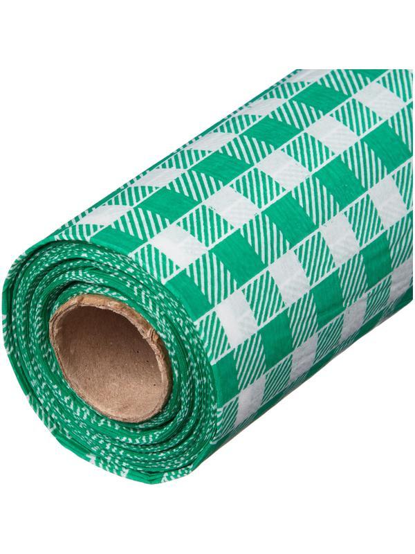 Скатерть одноразовая Luscan, 120х200см 6шт/рулон, зеленая клетка