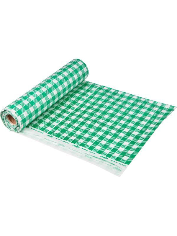 Скатерть одноразовая Luscan, 120х200см 6шт/рулон, зеленая клетка