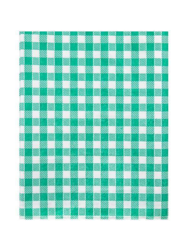 Скатерть одноразовая Luscan, 120х200см 6шт/рулон, зеленая клетка