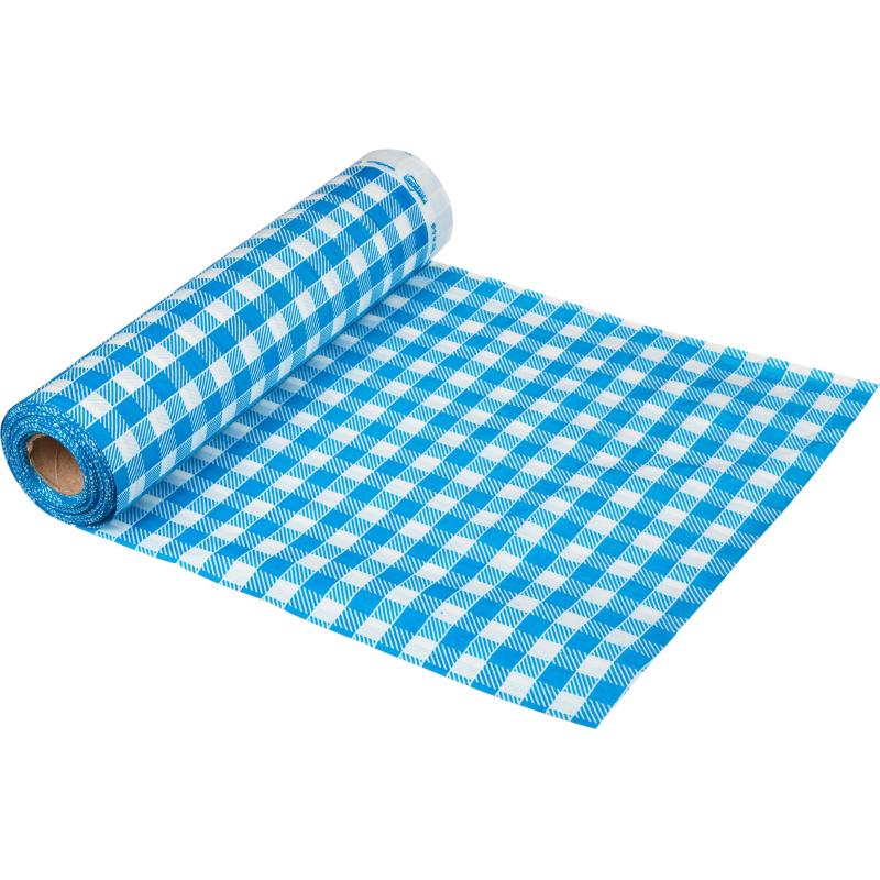 Скатерть одноразовая Luscan, 120х200см 6шт/рулон, синяя клетка