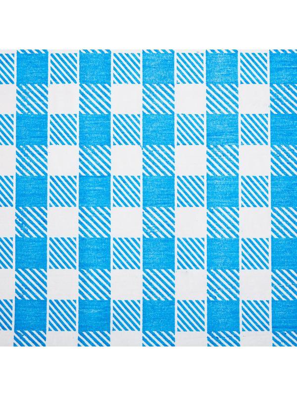 Скатерть одноразовая Luscan, 120х200см 6шт/рулон, синяя клетка